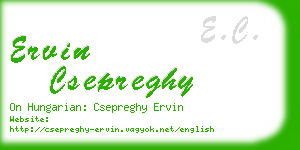ervin csepreghy business card